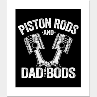 Piston Rods And Dad Bods Funny Mechanic Posters and Art